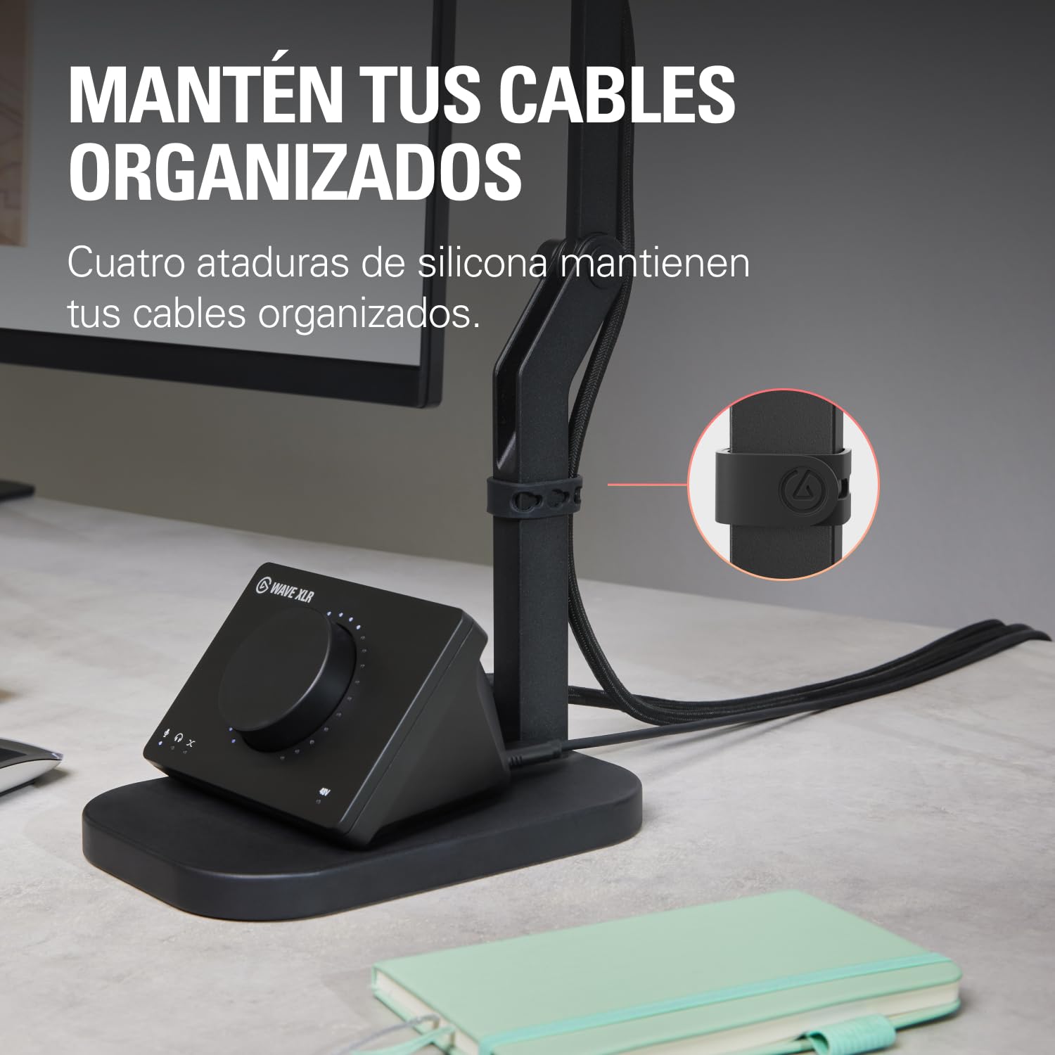 Elgato Wave Desk Stand, Soporte Ajustable | Ajustable, compatible con HyperX, Rojo, Fifine, Shure, 1/4, 3/8 y 5/8 roscas, grabaciones/podcast