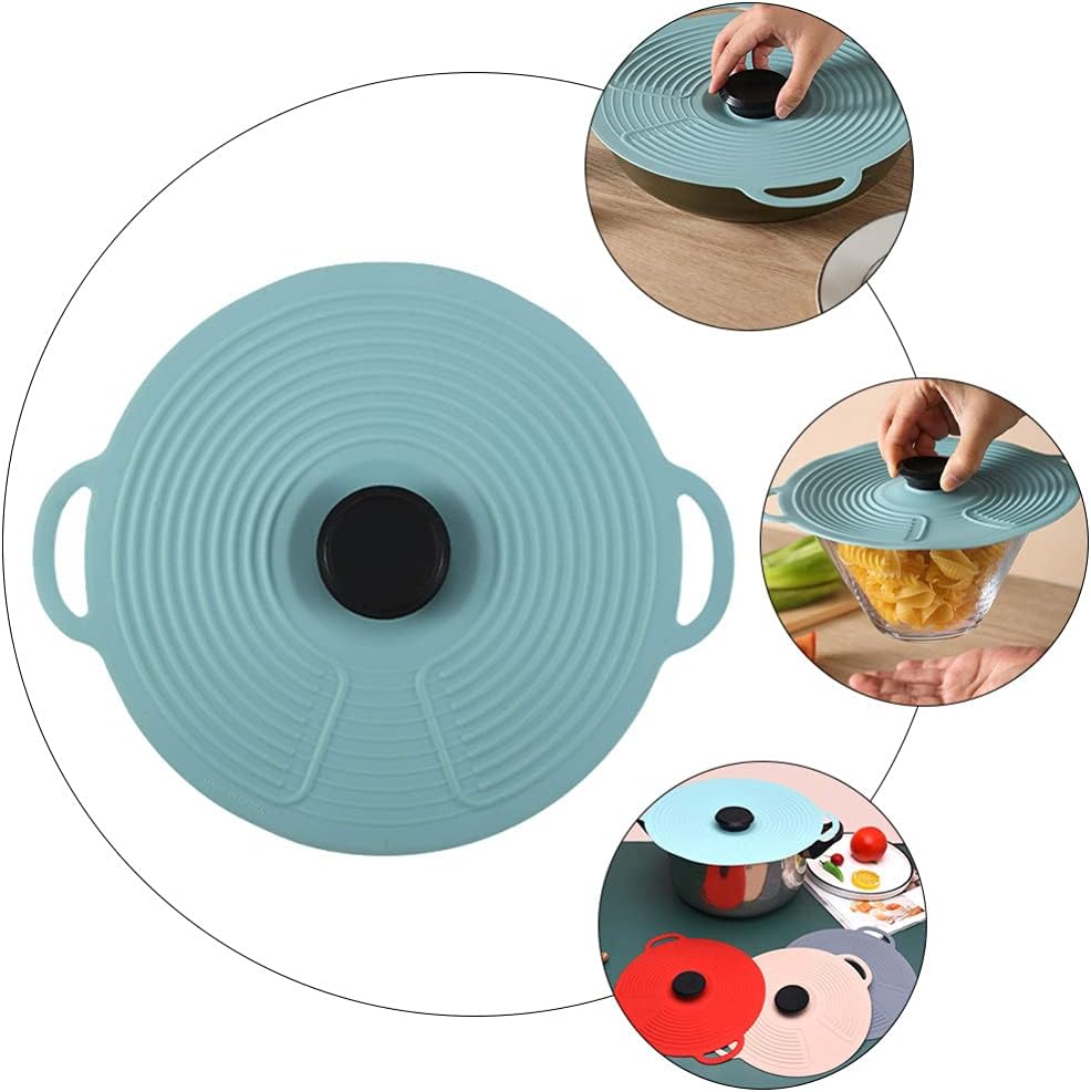 Bestomz ポットカバー流出ストッパー蓋シリコーンボイルオーバーセーフガード流出セーフガードシリコーン流出ストッパーふた多機能キッチンツールスカイブルー 65 以上節約