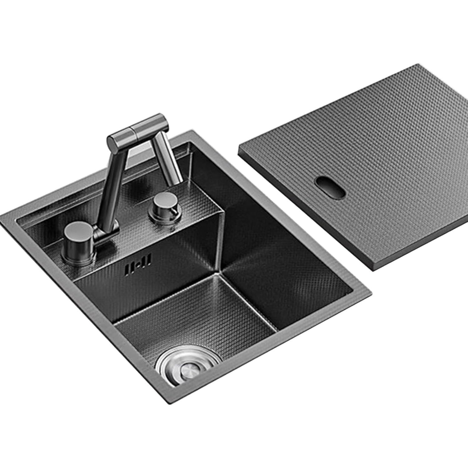 Évier de bar compact avec couvercle amovible idéal pour camping-car et balcon
