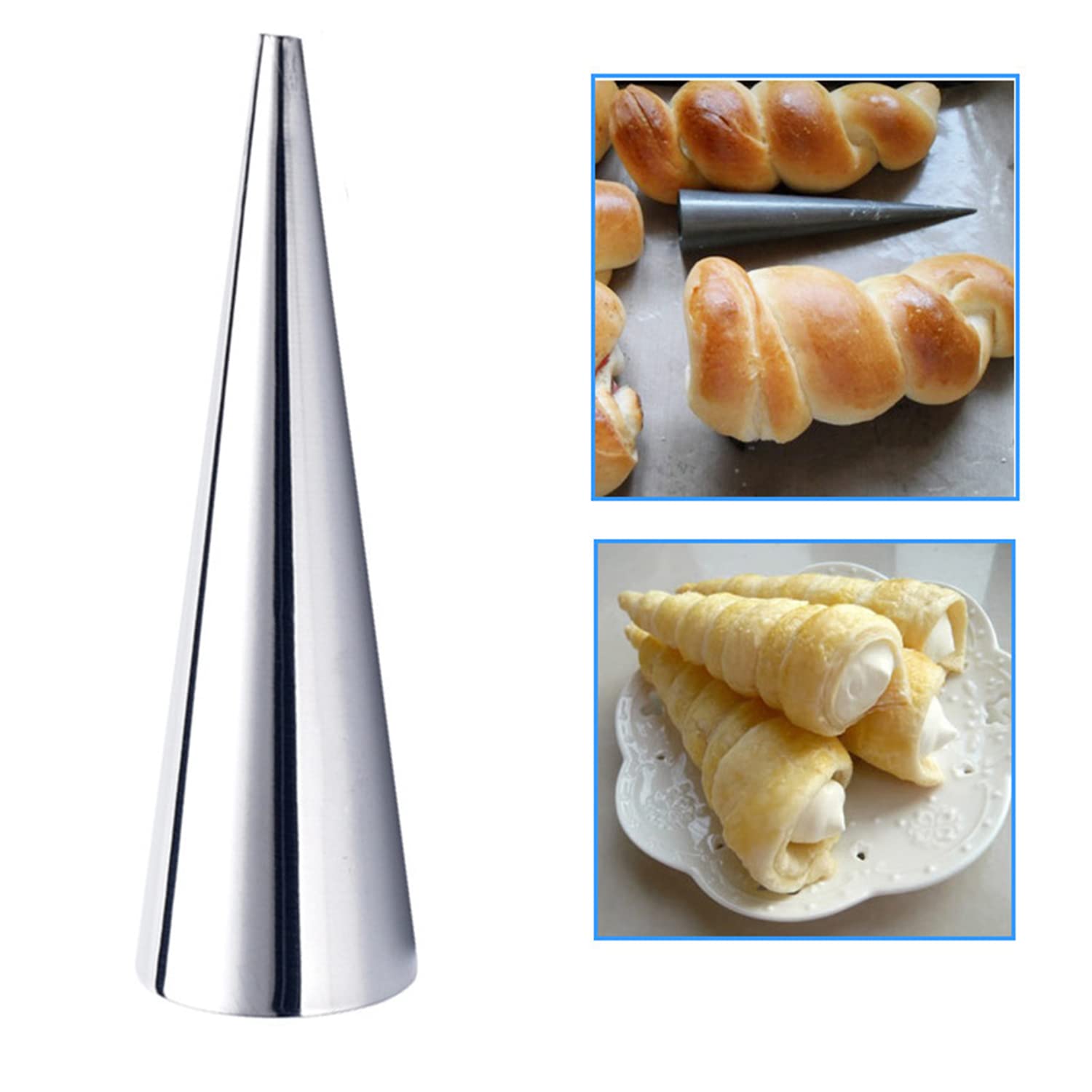 21 Moules à Cannoli En Inox – Formes Cylindriques Et Coniques – Avec Accessoires (brosse, Sac à Pâtisserie)