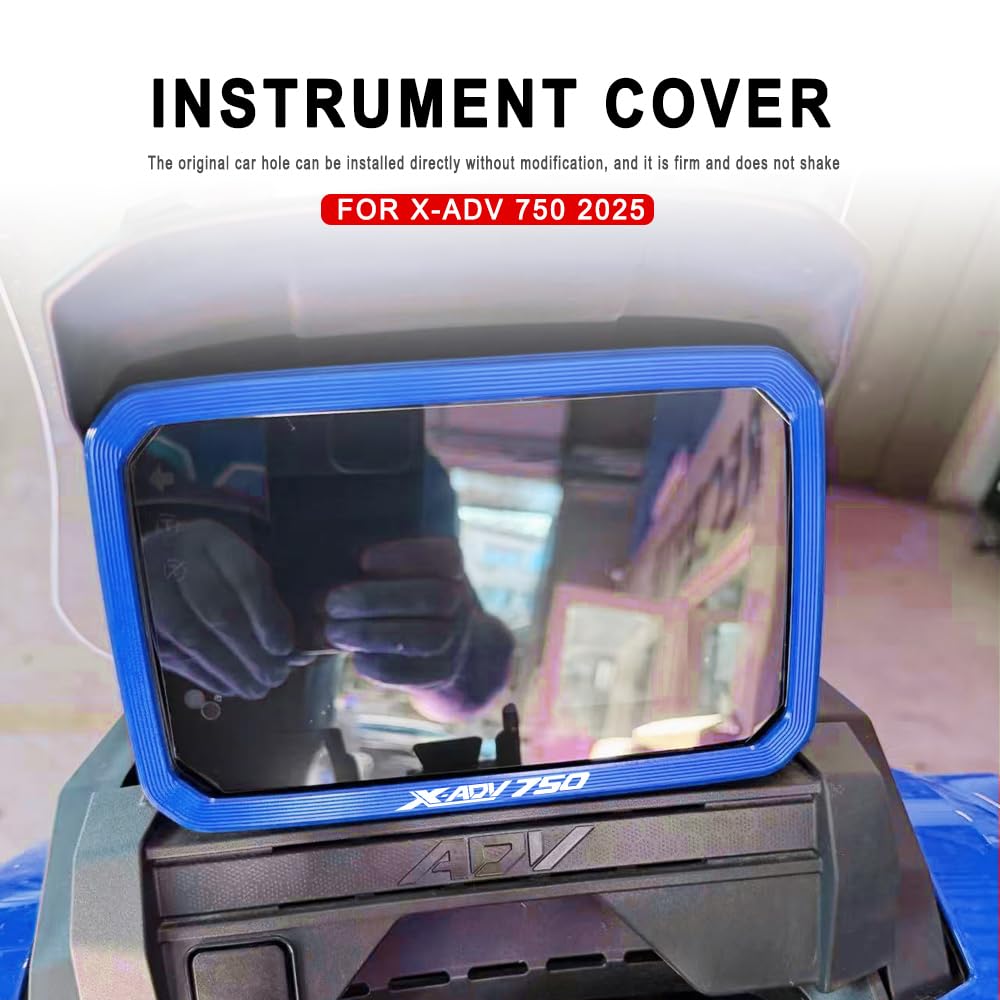 Per XADV750 X-ADV 750 2025 Protezione per schermo LCD del cruscotto della moto T6061 Copertura protettiva in alluminio CNC per telaio del misuratore (blu)