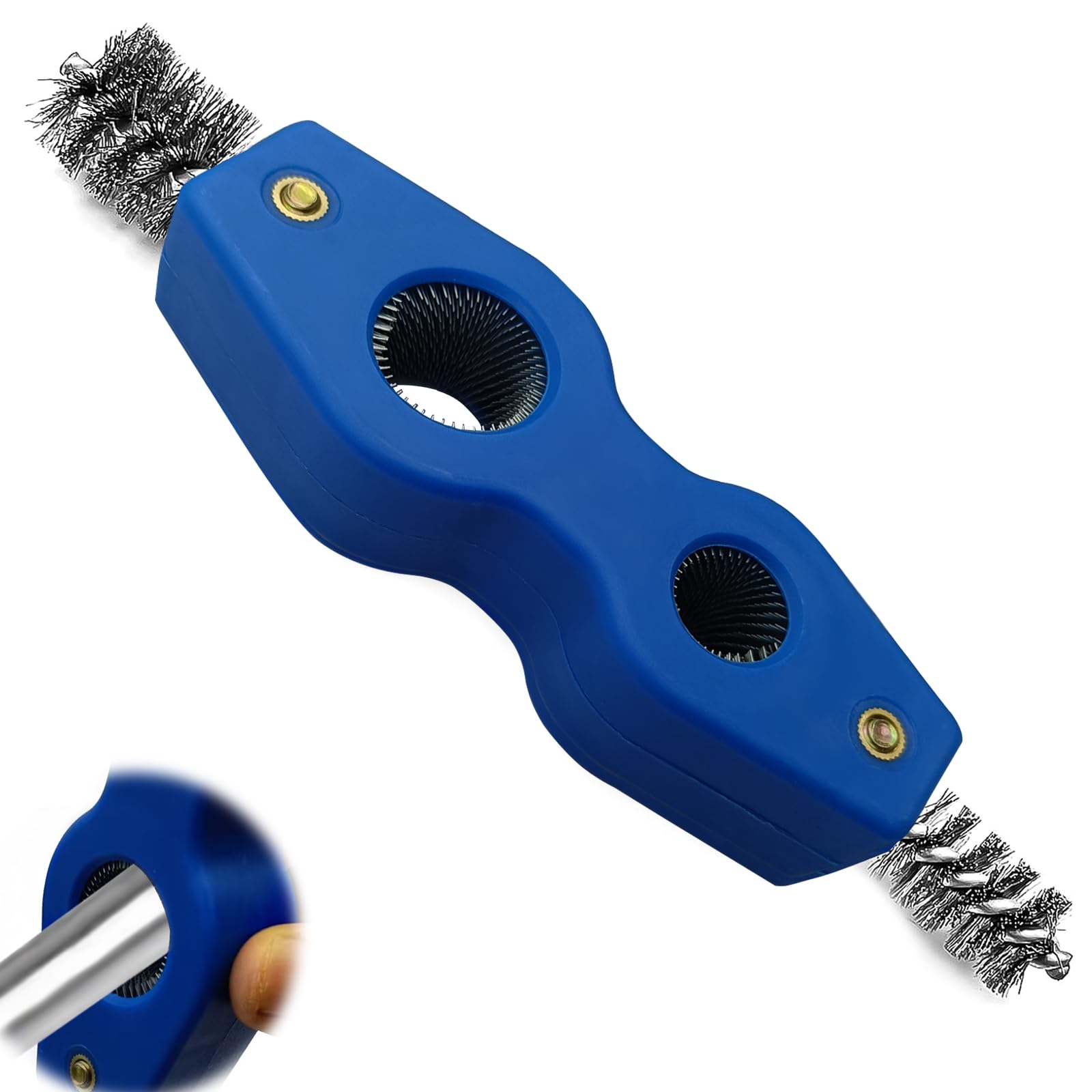 4 in 1 Car Battery Terminal Cleaning Brush, Anti-Rust Auto Battery Cleaner Brush Tool, Universal for Automotive and Marine for Plumbing Installation Soldering Brazing, Car Accessories (Blue)