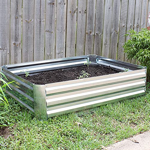 Sunnydaze HB-437 4X3X1 Ft Rectangular Galvanized Steel Raised Garden Bed Kit thumb #4