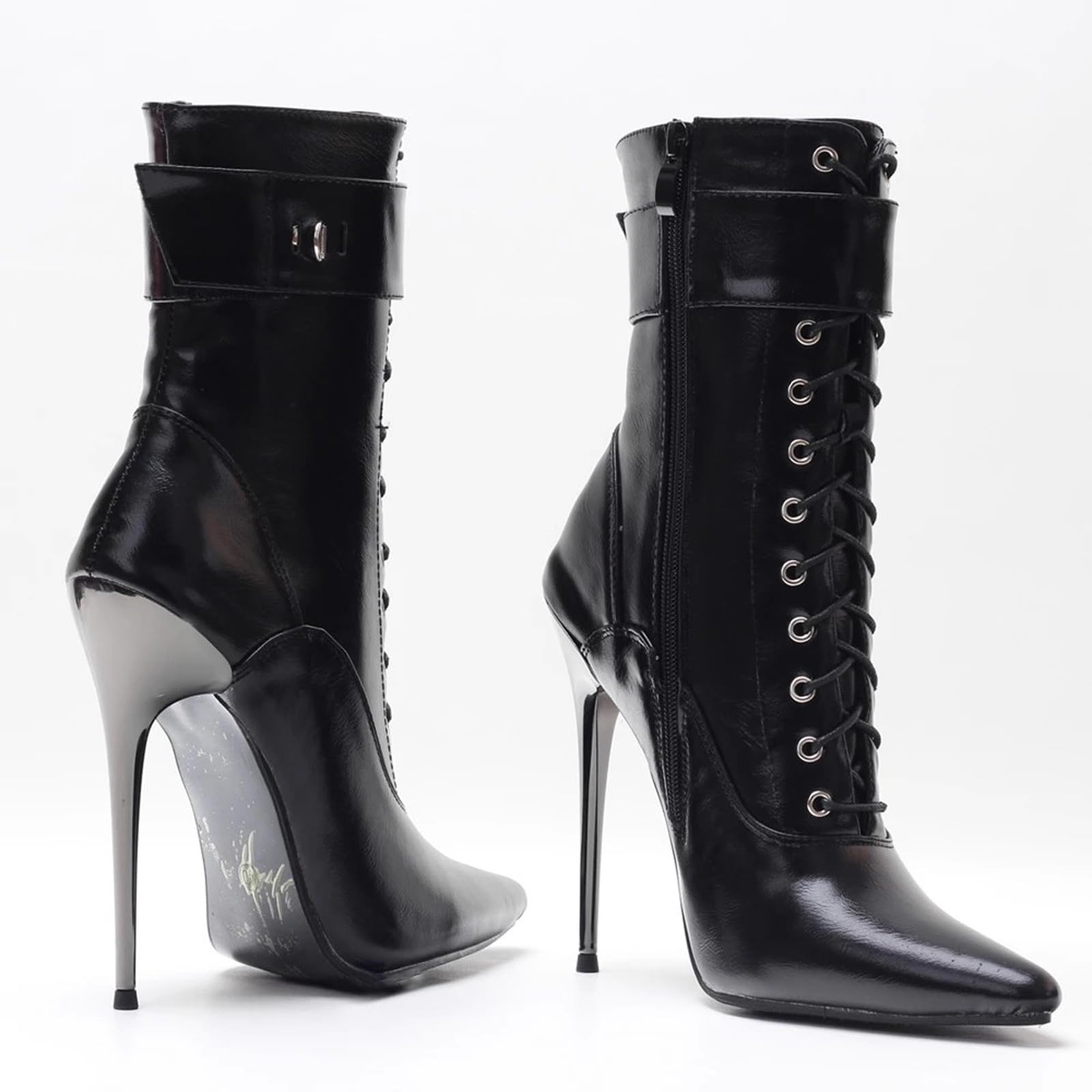 Bottines à Talons Aiguilles de 15 cm pour Femmes et Hommes, Grandes Tailles, pour discothèque, travestissement et Pole Dance | Talon de 6 Pouces