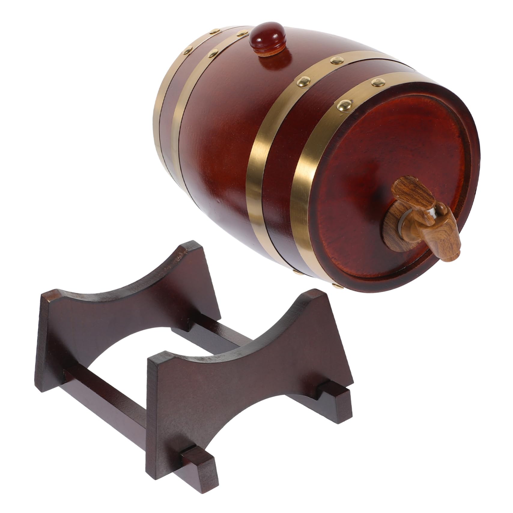 VINTORKY 1set Wooden Wine Aging Stand Faucet for Red Wine Beer and Spirits Storage Bars Wineries and Home Decor