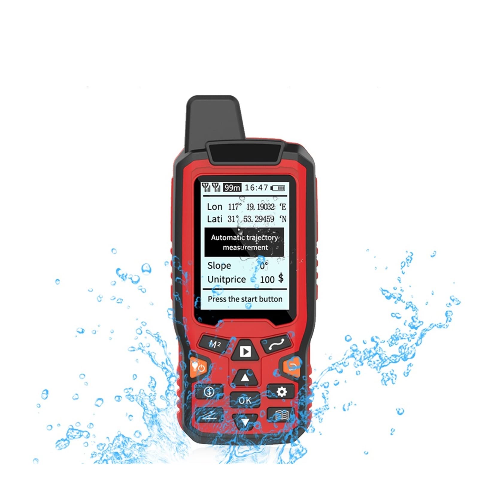 medidor de distancia láser, Medidor de área terrestre con GPS USB, medidor de cálculo de área de seguimiento de navegación, LCD retroiluminado, medidor de trayectoria automático con pendiente del vehí