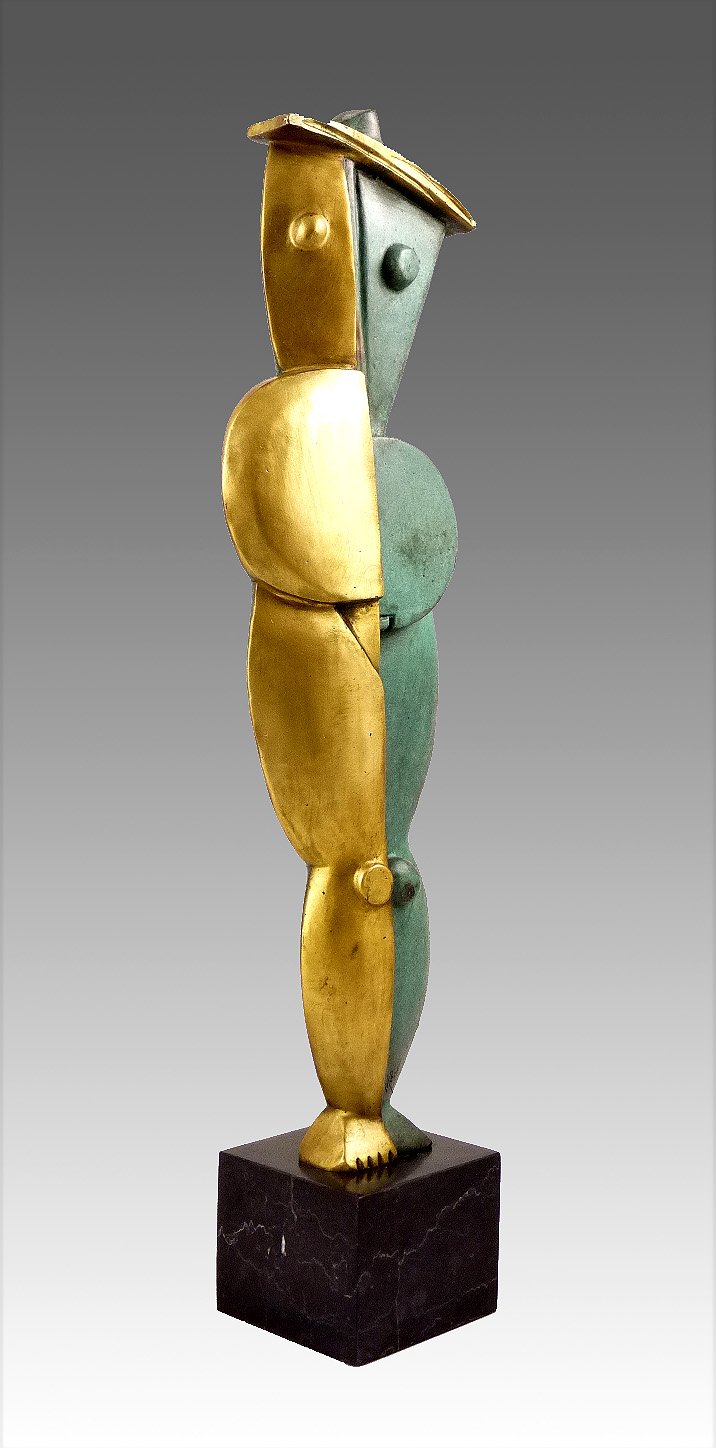 Abstrakte Bronzeplastik - Weiblicher Akt - entworfen von Milo - signiert - Moderne Kunst Skulptur Kaufen - Luxus Wohndeko Figur