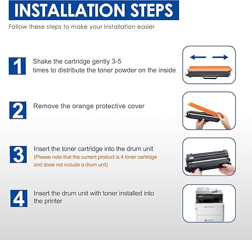 Miniatura 6 de TN-223 TN223 TN223 TN227 TN-227BKCMY Cartucho de tóner de repuesto para Brother TN223BKCMY para TN223BK, TN223C, TN223M, TN223Y TN223Y, TN2234PK