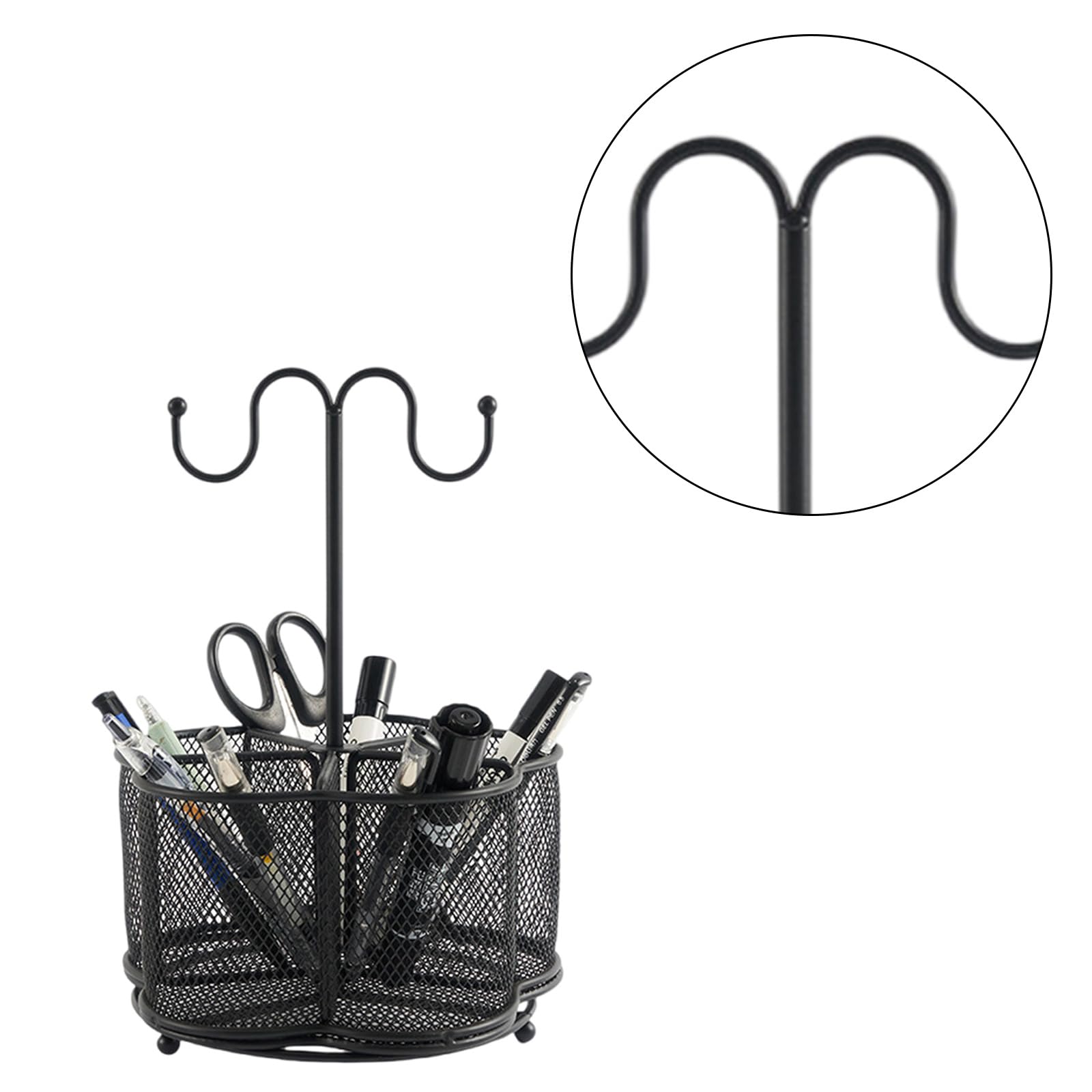 Organizer multifunzione da scrivania salvaspazio da scrivania con gancio portachiavi, portapenne in metallo porta telecomando