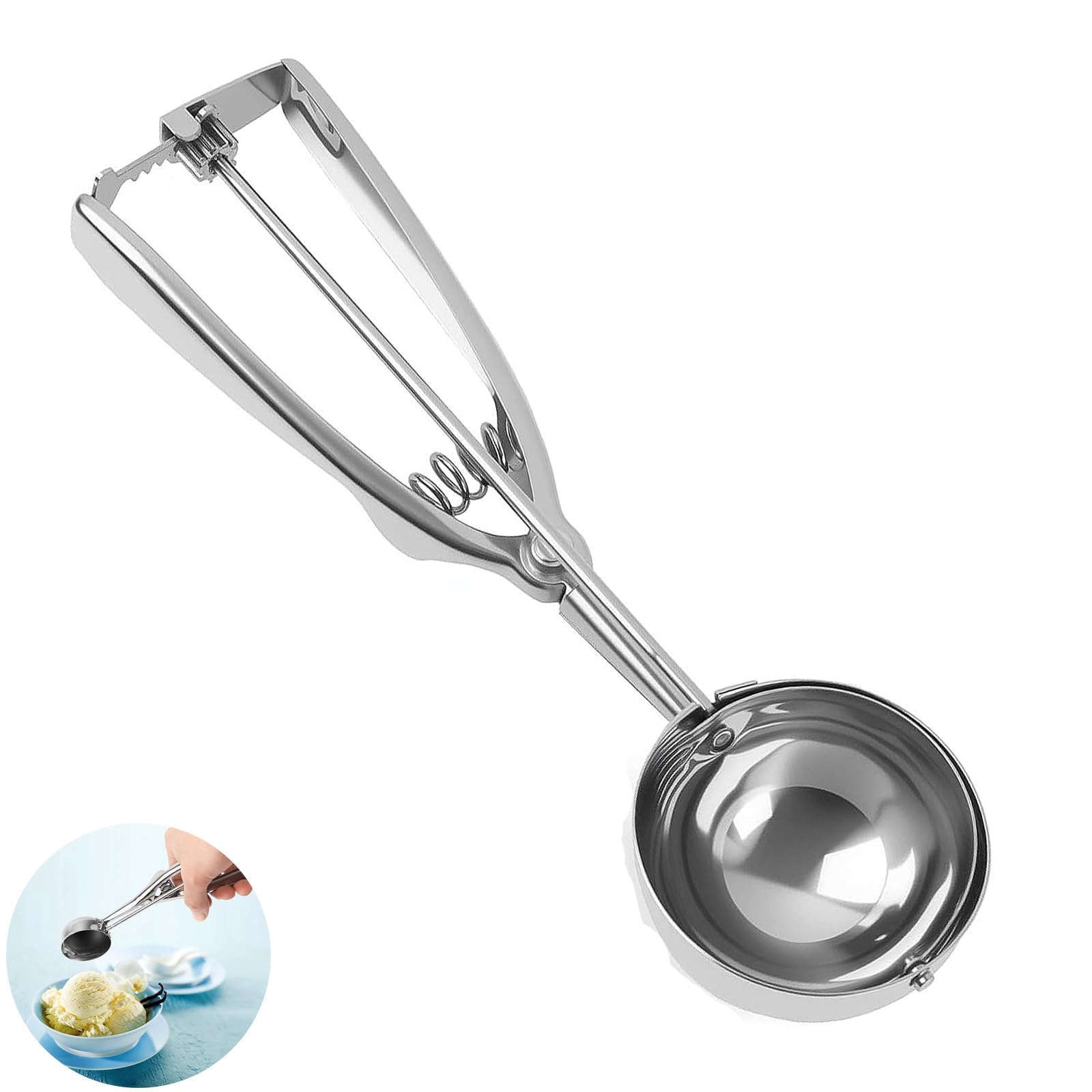 Cookie Scoop, Icecream Scoop, Ice Cream Scoops with Easy Trigger, Stainless Steel Cookie Scoop, for Meatballs, Mellon Balls, Mashed Potatoes and Muffins(6cm)