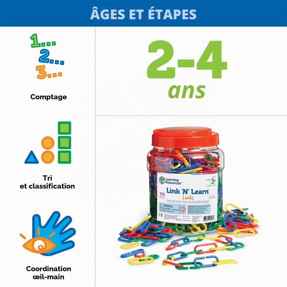 Learning Resources Kit de Tri Magnétique – Activité Montessori Motricité Fine – Jeu Éducatif Couleurs 2 à 5 Ans
