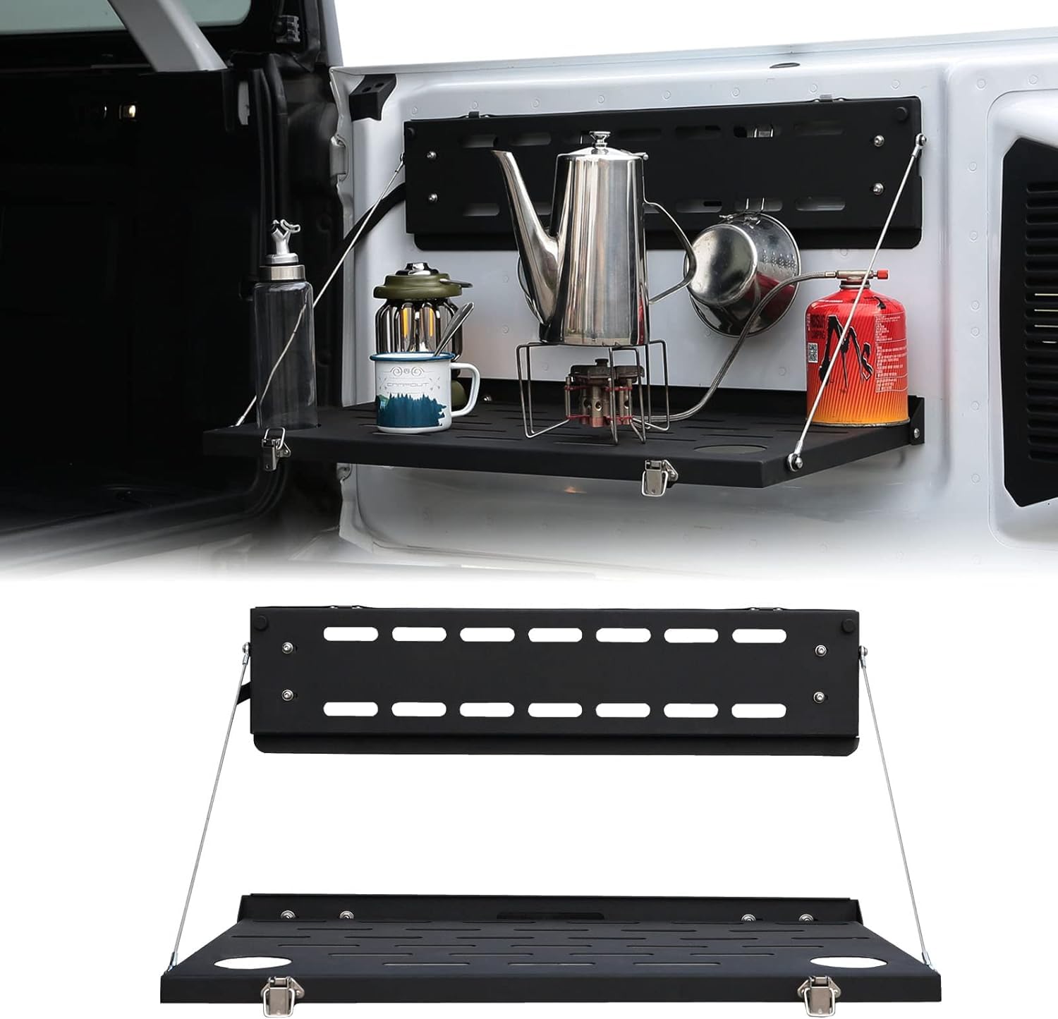 JROAD Bronco Single Layer Tailgate Rack for 2021 2022 Ford Bronco 2/4 Door Rear Foldable Cargo Shelf,