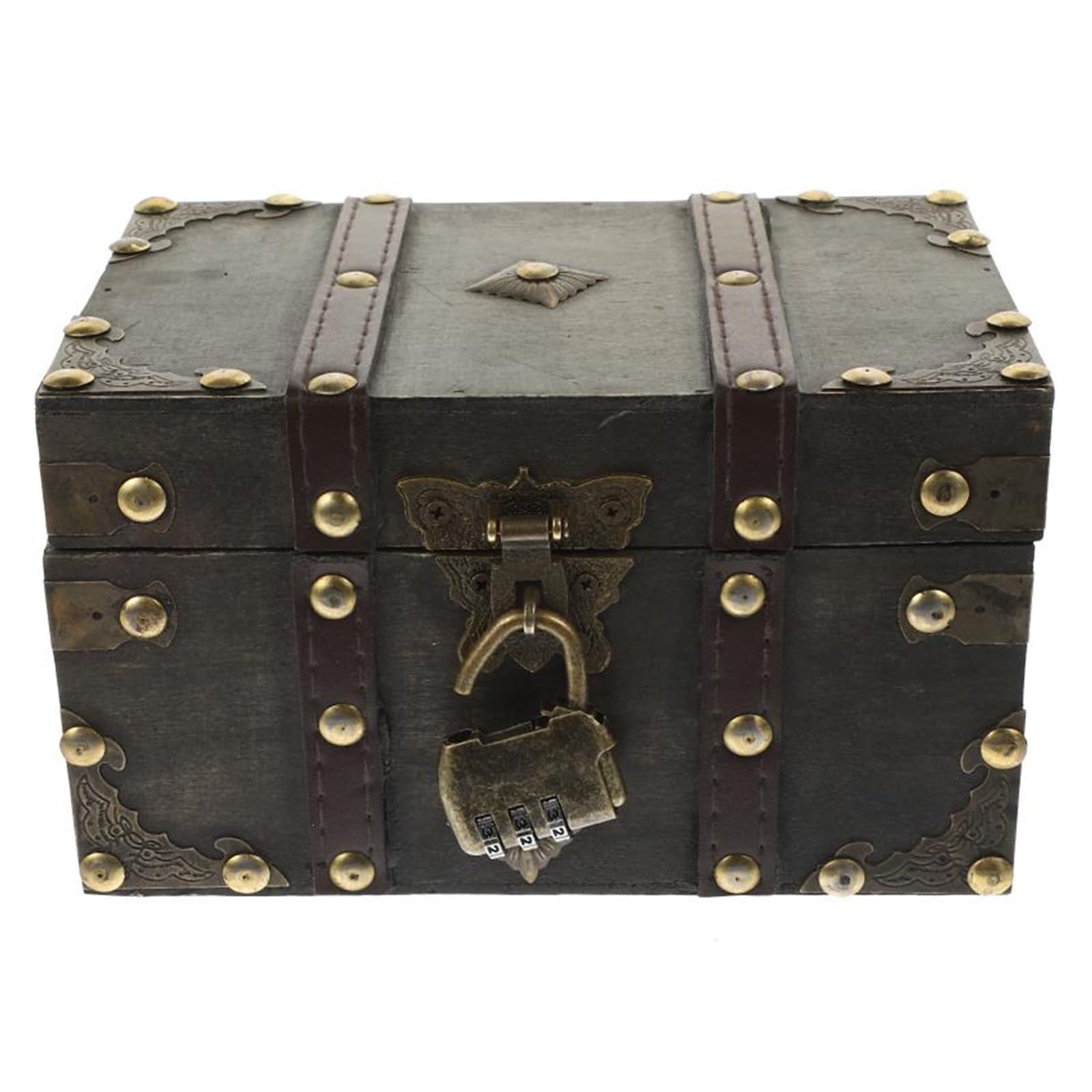 OIFAODAO Vintage wooden jewelry box, Wooden Storage Treasure Vintage Wood Trinket Case Holder Keepsakes Travel Craft Jewelry