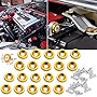Xotic Tech 20Pcs CNC Billet Aluminum Bumper Fender Engine Bolt Bay Screw Washer Dress Up Kit (Gold)