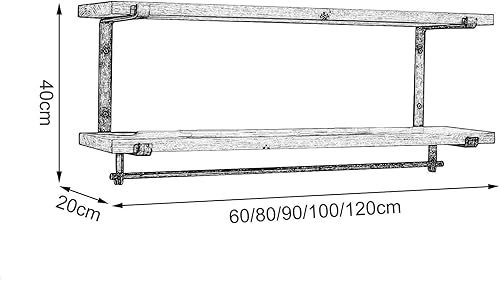 Miniatura 7 de Drsyffsup Estante de pared para utensilios de cocina, 23.6 in31.5 in35.4 in39.4 in47.2 in, estantes organizadores para ollas, especias, platillo,