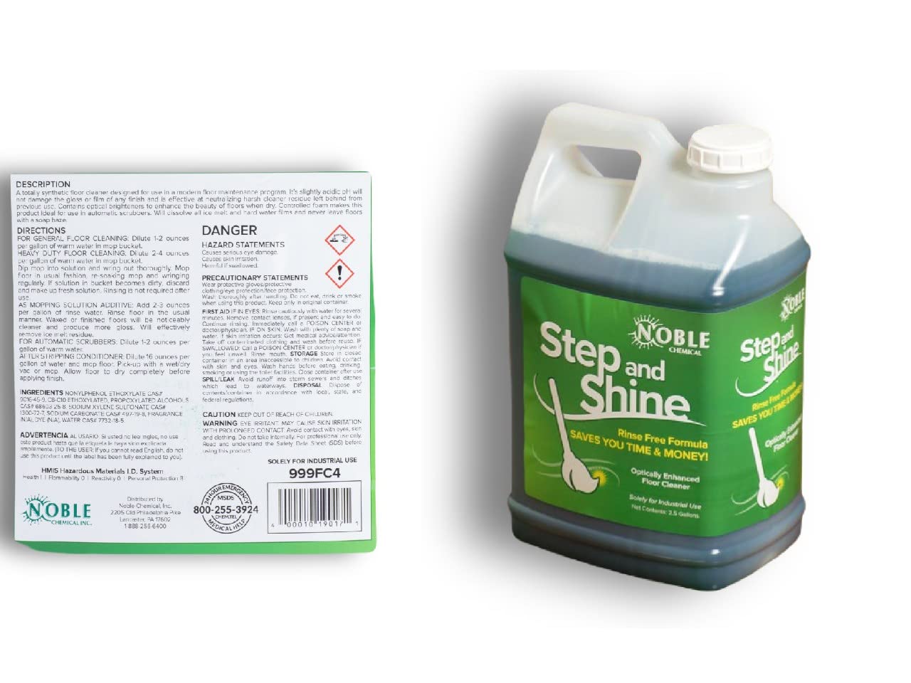 Noble Chemical 2.5 Gallon / 320 oz. Step & Shine Floor Cleaner (Pack of 2)