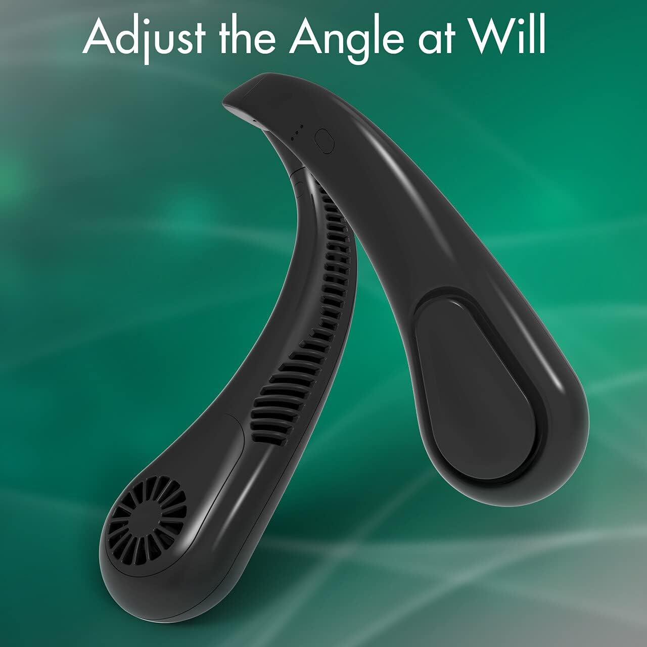 Bladeless Neck Fan, 5000mAh Rechargeable Battery Powered, 3 Speeds, Angle Adjustable, Hand-free Neck Fan for Both Outdoor & Indoor Use, UL Certified, Black : Home & Kitchen