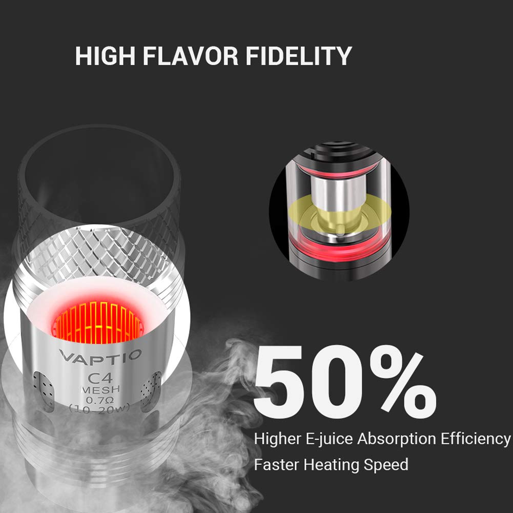 VAPTIO 5 Pices Cosmo Coil C4 Bobine de Maille 0.7ohm 10W-20W pour Kit  Cosmo Plus/G1 - Pas de E-liquide, Pas de Nicotine : Amazon.fr: High-Tech