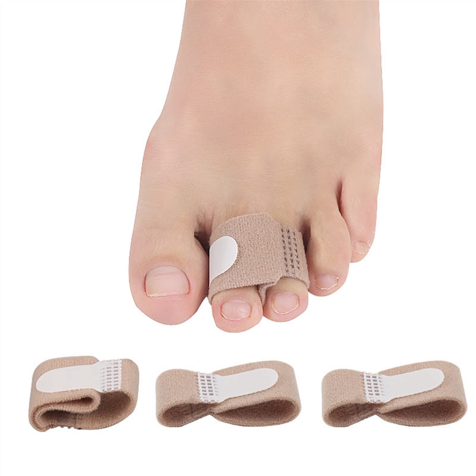 Stück Zehen- und Fingerglätter aus Stoff, Hammerzehen-Hallux-Valgus-Korrektor, Bandage, Zehenspreizer, Schiene, Wickel, Fußdehner, Unterstützung für Tag und Nacht (E)