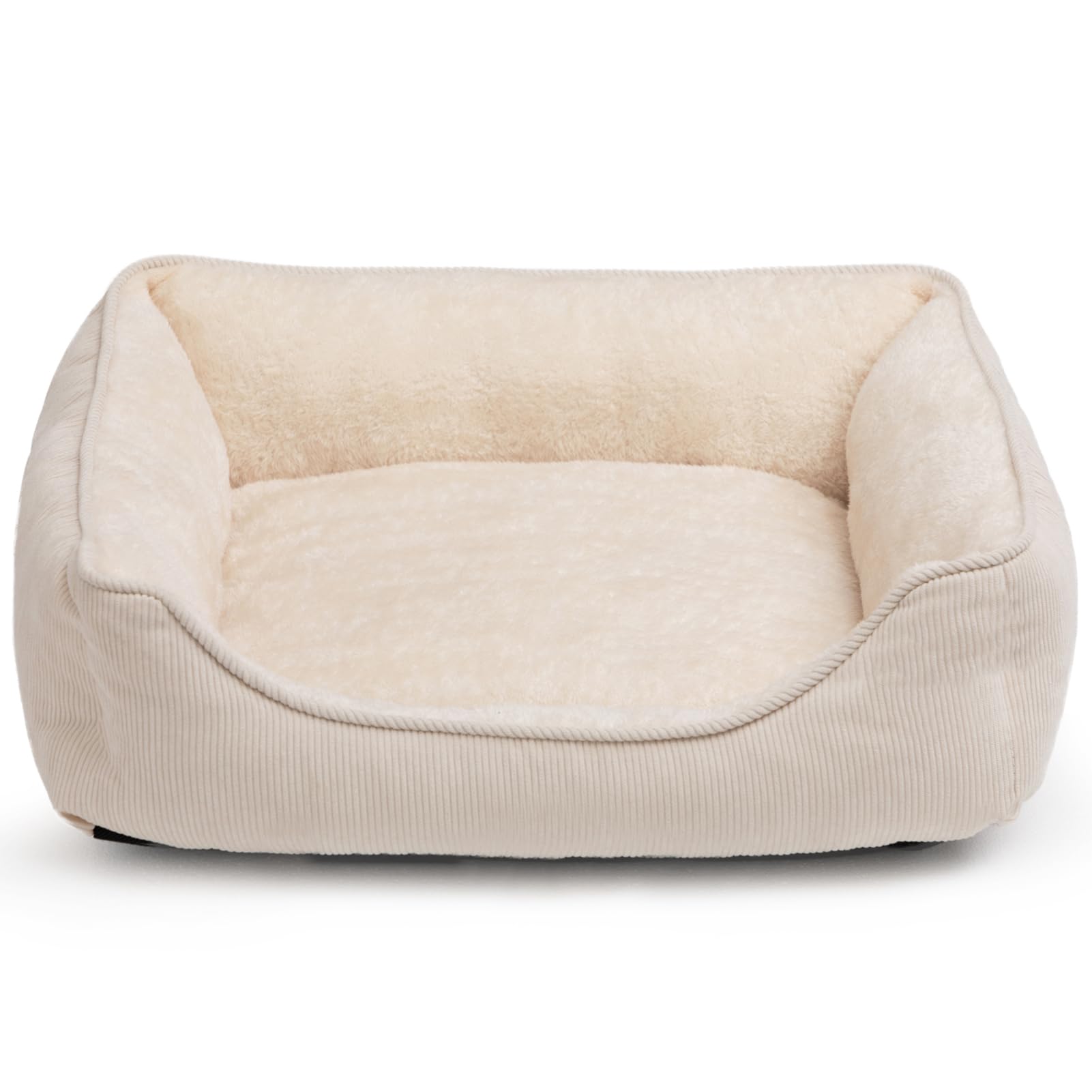 Hollypet Cama para Gatos y Cachorros, Nido para Gatos y Perros Pequeños, Cama Cojín Suave & Transpirable para Dormir para Mascotas, Beige (55 * 45 * 15cm)