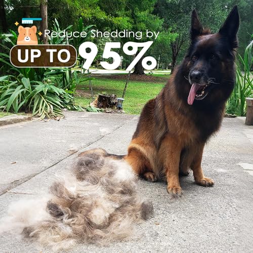 Unterfellbürste für Hunde, Katzen - Hundebürste & Katzenbürste für Langhaar - Coat King der Trimmstriegel Haustier-Unterfellpflege-Kamm für Hunde, zum Fellpflegen und Fellpflege(DUAL)