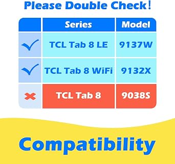 TCL Tab 8 LE (9137w) / Tab 8 WiFi (9132x) 2023 Case for Kids, Children Friendly, Boys and Girls EVA Handle Stand Shockproof Tablet Cover for TCL Tab 8 LE/WiFi -Rose