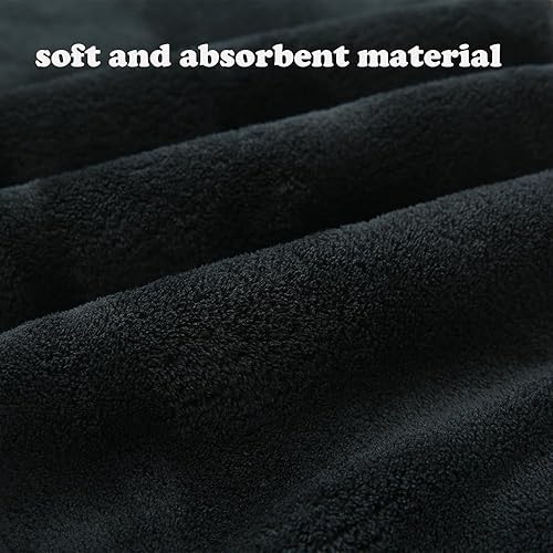 Miniatura 3 de Paquete de 2 toallas de microfibra para el cabello, toalla de secado de cabello con botón, toalla absorbente y antiencrespamiento para secar el