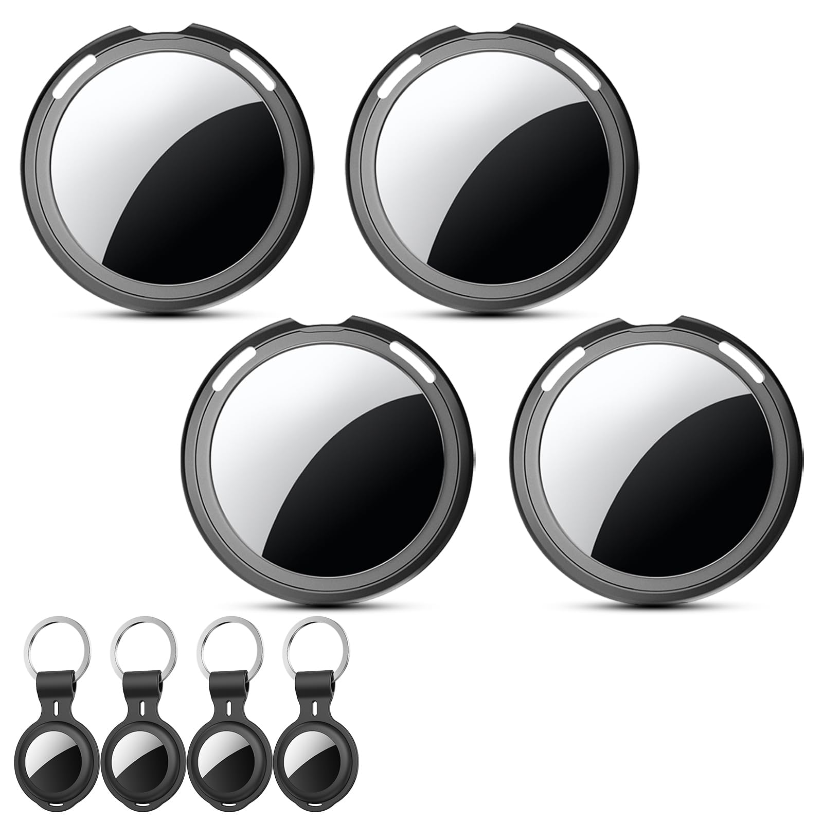 4 Pack Tracker Tags Item Finder [Apple MFi Certified]Works with Apple Find My (iOS Only) Air Bluetooth Smart Tag with Waterproof Replaceable Battery