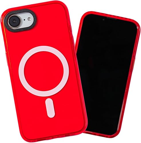 Miniatura 71 de SteepLab Funda de barrera para iPhone 14, protección de 360 grados que absorbe impactos con bisel elevado y colores llamativos (fresa roja