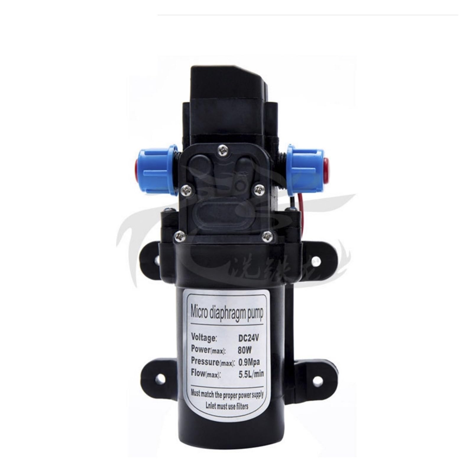 Pompa acqua a membrana ad alta pressione DC 12V/24V 60W/80W, pompa acqua con pressostato automatico, portata 5L/min(60W 24V)