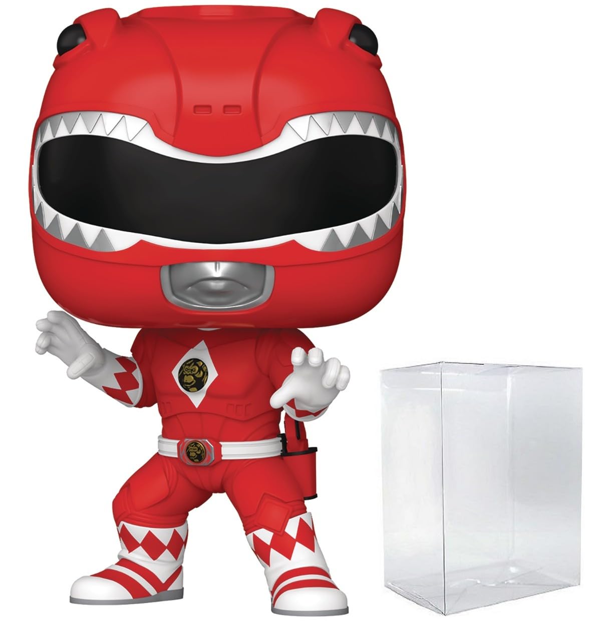 POP Movies: Mighty Morphin Power Rangers: The Movie - Red Ranger #1779 Funko Vinyl Figure (Bundled with Compatible Box Protector Case), Multicolor,