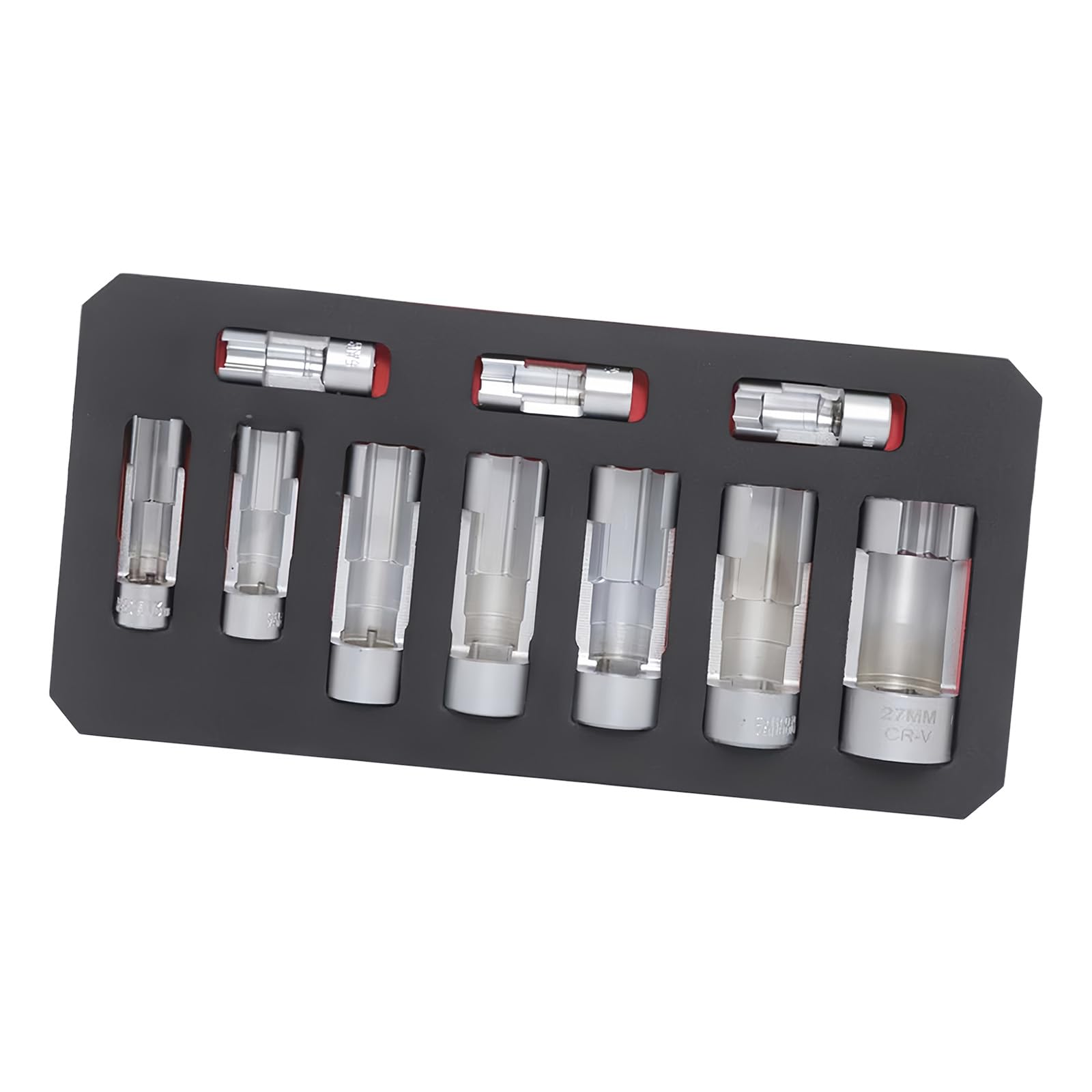 Zbiianxer 10Pcs Open End Oil Wrench Automotive Steel Sockets 10-27Mm For Oxygen Sensing Disassembly Oil Maintenance Garage Home Car Oxygen Transducer Port