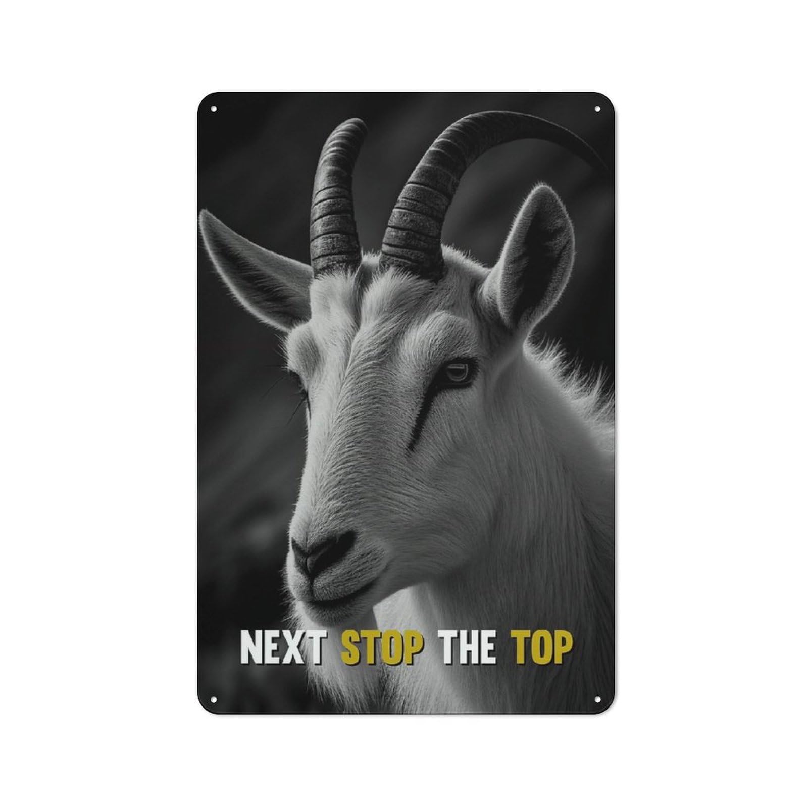 Junmoney Goat Motivational Quotes 30X20cm Retro-Style Tin Sign With For Café Or Home Bar, For Metal Sign Collectors, For Garage And Workshop Walls
