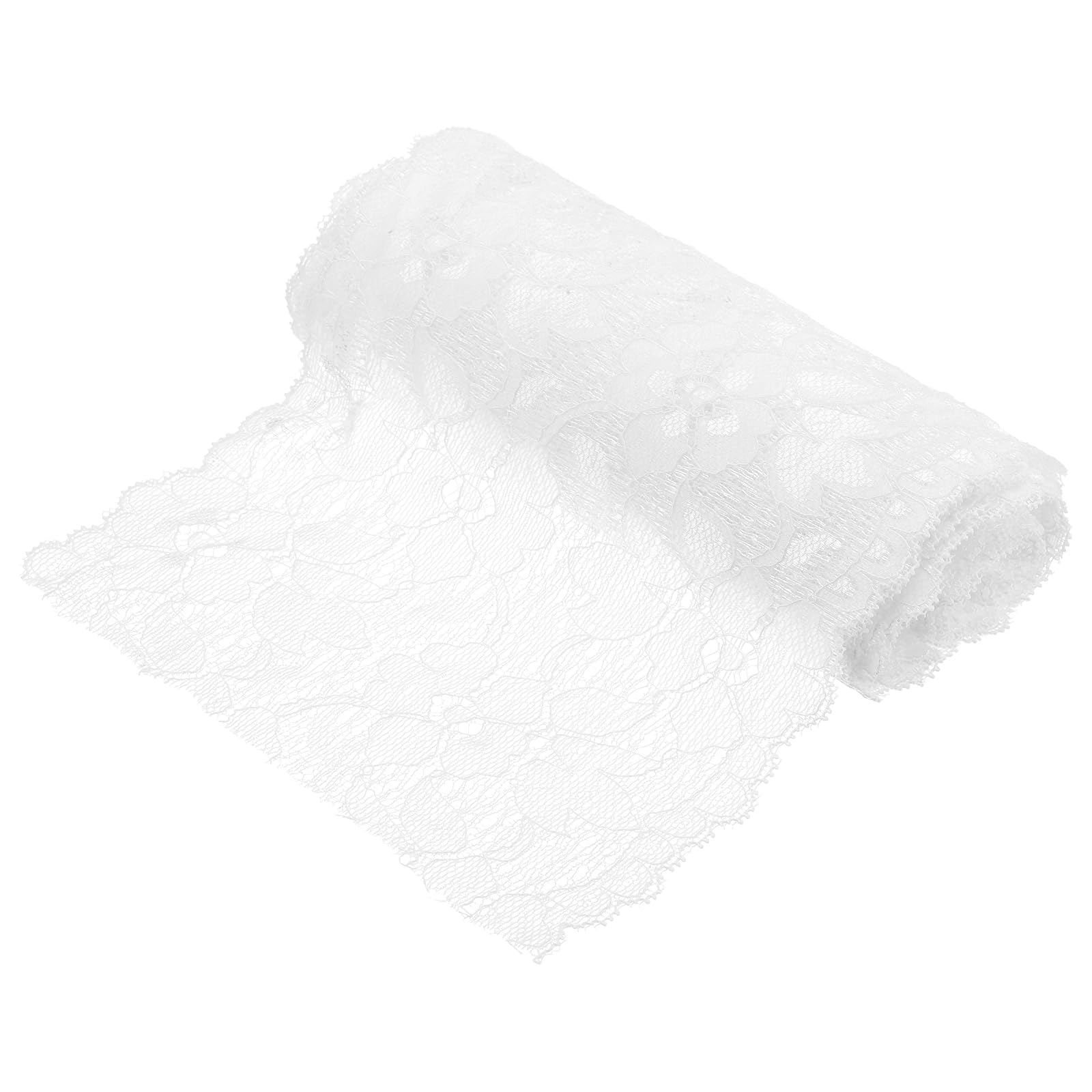 sourcing map 6.3 Inch Wide 5 Yard Lace Ribbon Floral Pattern White Lace Trim Ribbon for DIY Crafts, Gift Wrapping Bouquets, Wedding Decor, and Sewing Making