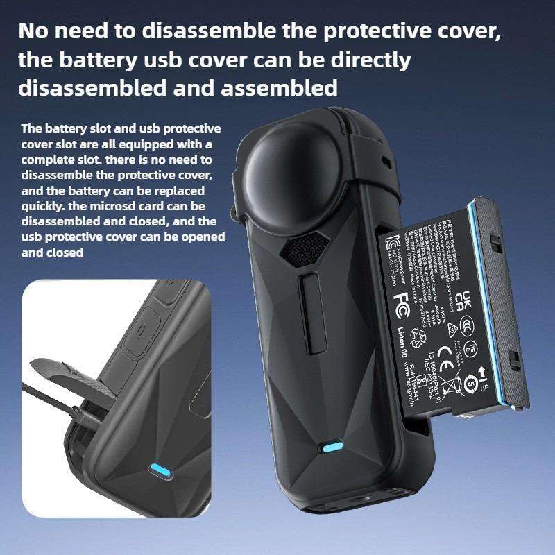 Image of Yantralay Soft Silicone Camera Case Body Cover with Lens Cap for Insta 360 ONE X5 | Shockproof, Anti-Scratch, Precise Fit Protective Case for X5 Action Camera Accessories