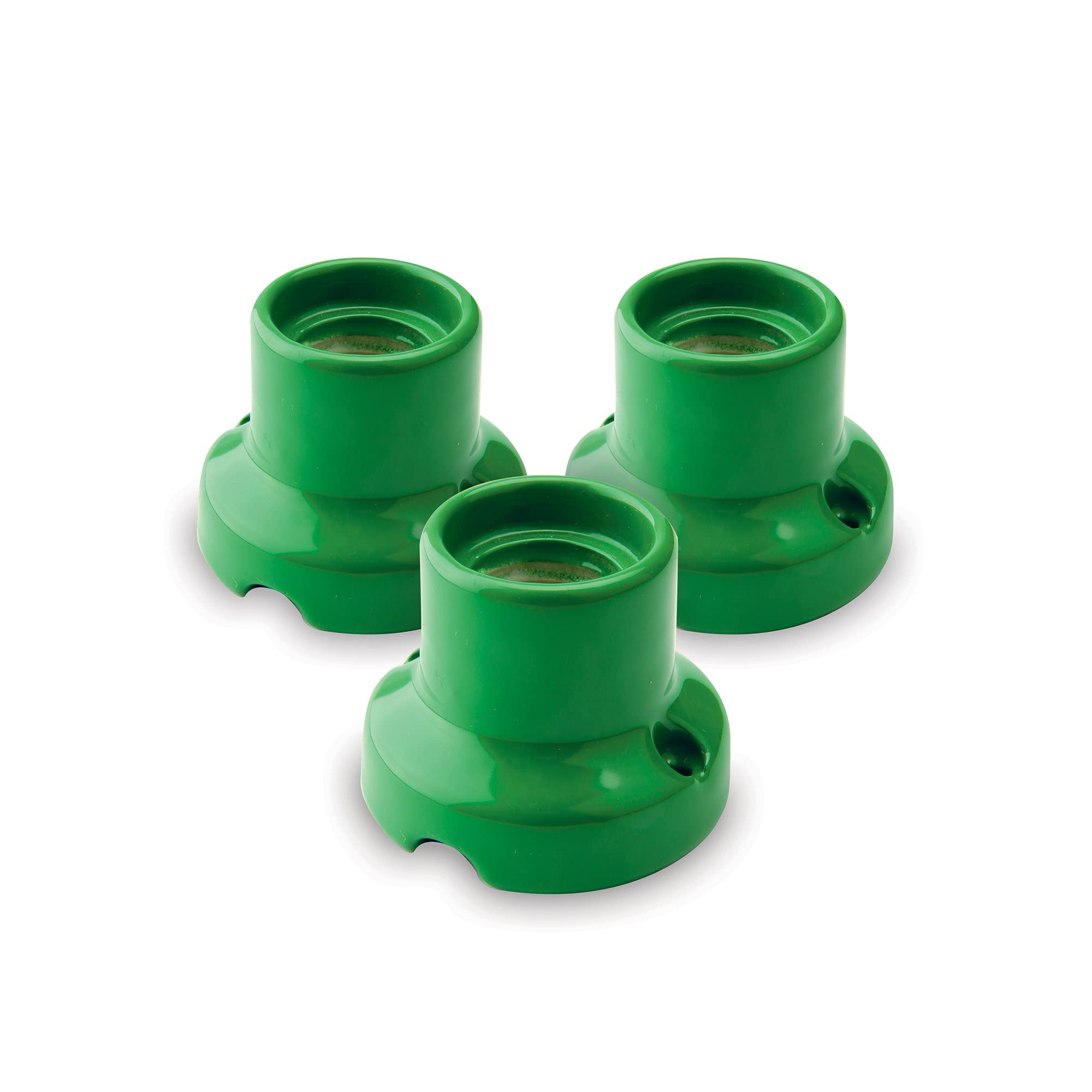 AMARCORDS - 3 Lampholder in Porcelain, E27 Fitting, Vintage Color lamp Holder Base Green