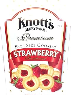 Knott's Berry Farm Premium Bite Sized Strawberry Shortbread Cookies Ten Ounce Gift Box