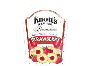 Knotts Berry Farm Premium Bite Sized Strawberry Shortbread Cookies Ten Ounce Gift Box