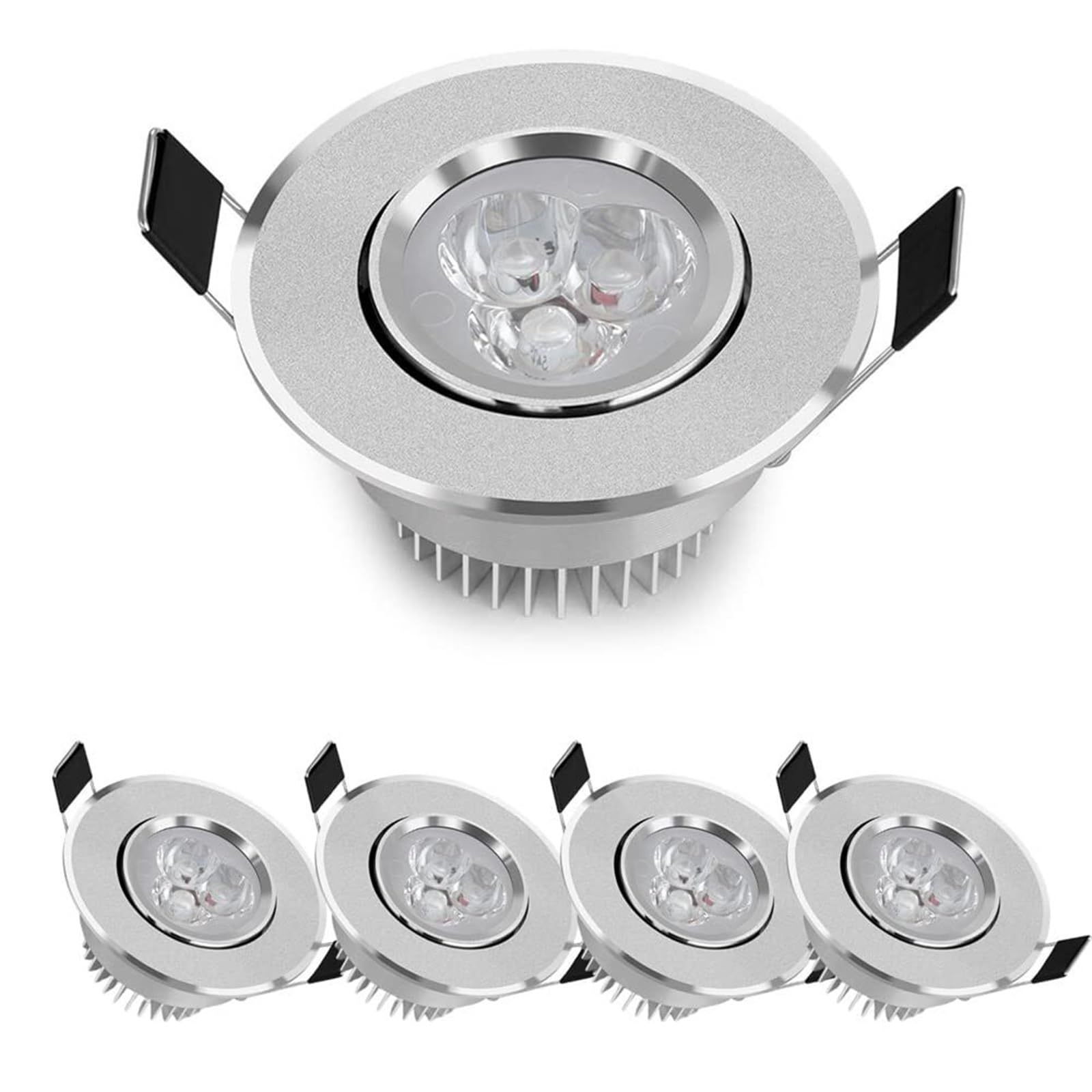 Reflektor Led Ultracienki, Wpuszczany W Sufit | Miniaturowe Oświetlenie Sufitowe 3 W Do Salonu | Oprawa Typu Retrofit Z Wycięciem W Kształcie Gałki Ocznej O Śre,1pcs-White light