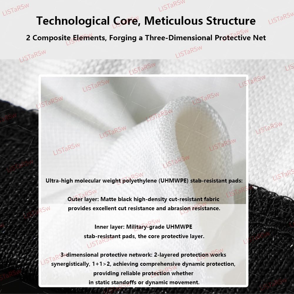 Chaleco Anticorte Y Antipuñaladas De 2 Capas, Ropa De Protección Anticorte De Nivel 5, Camiseta Resistente a Mordeduras, para Proteger La Seguridad Personal. Black-2XL
