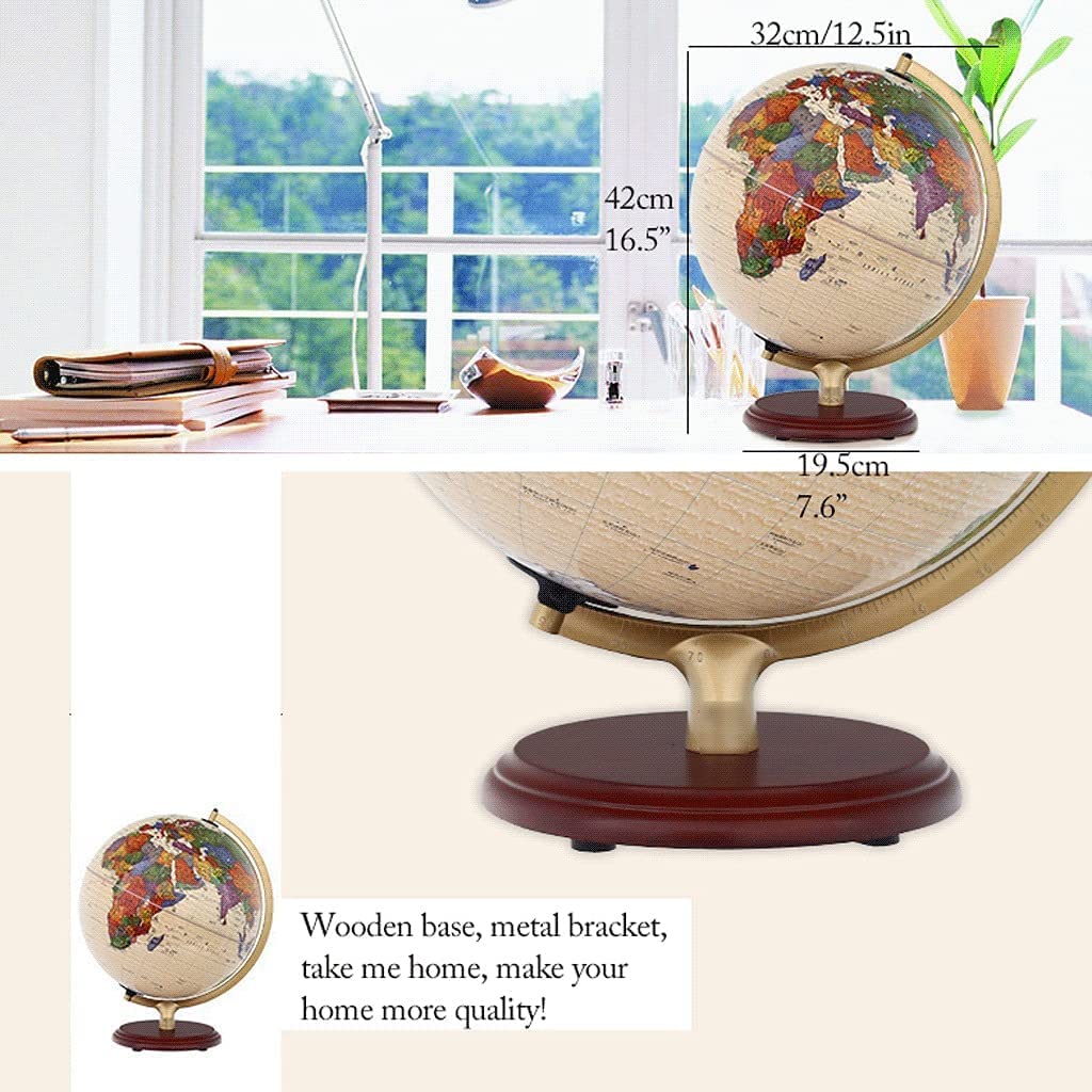 Globo terráqueo de última generación con estantes de Madera, luz LED de Alta definición con diseño geográfico Antiguo.