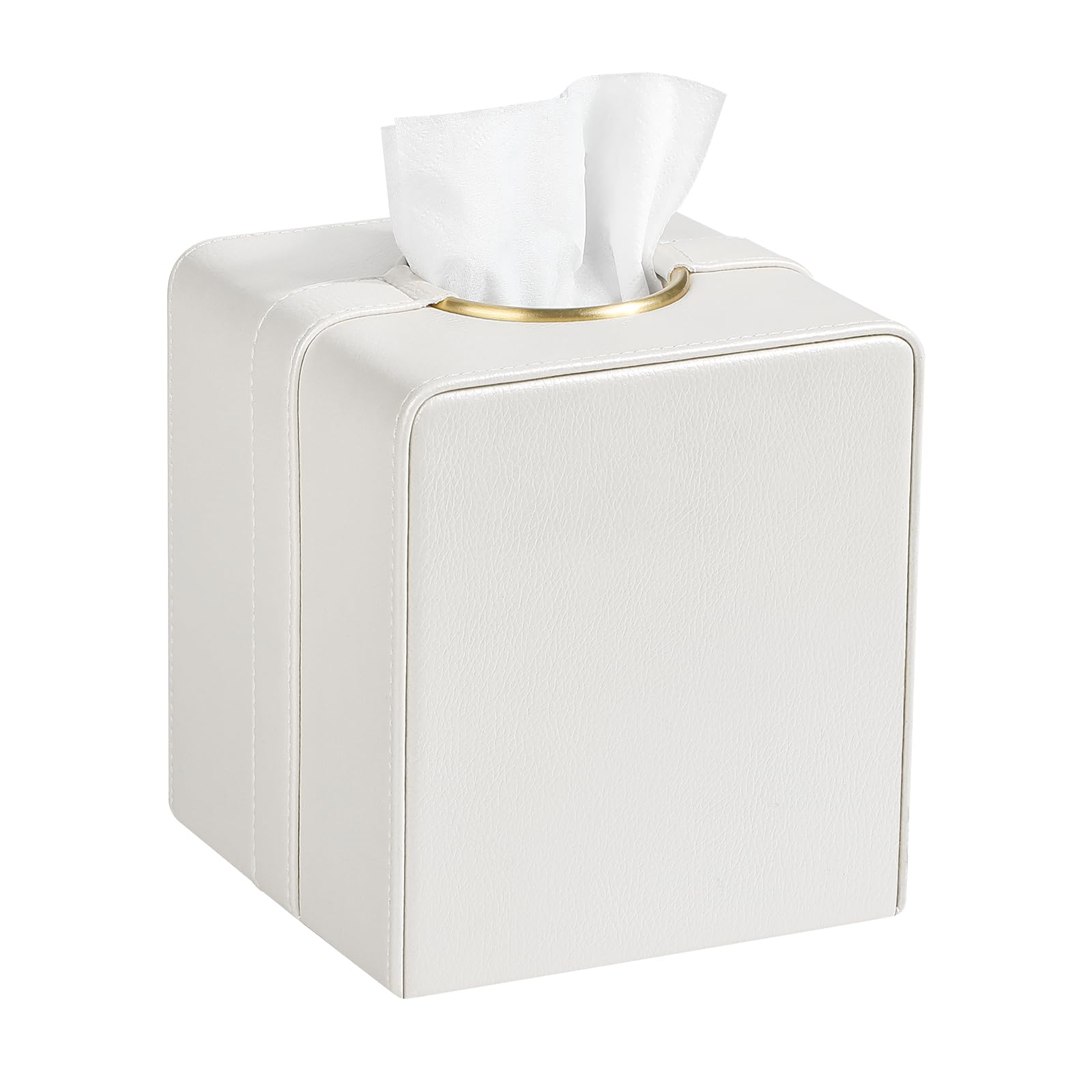 Luxury Square Tissue Box Cover PU Leather Tissue Box Holder Cube