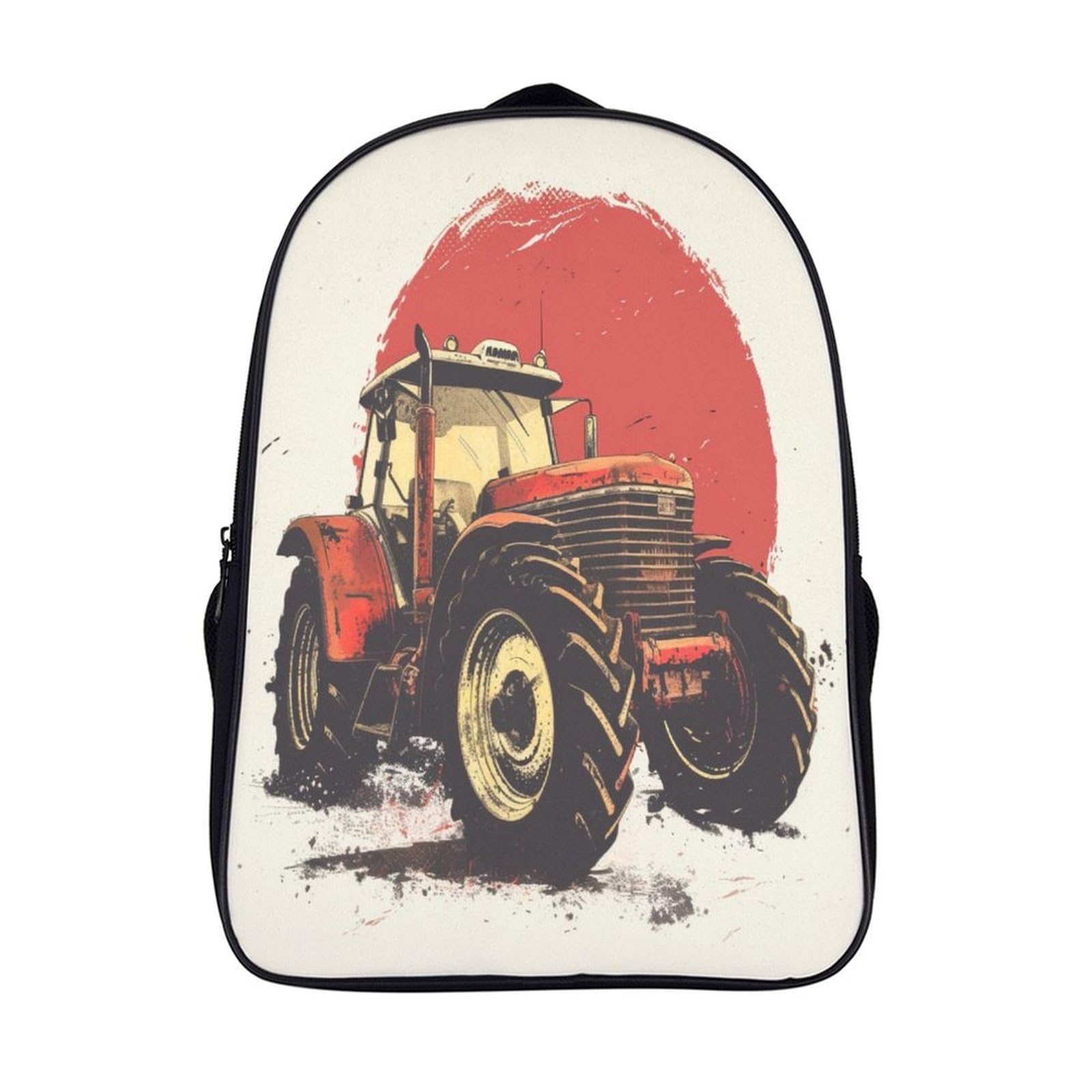 ZHUICHENG Tractor Mochila Mochila Escolar Para Infantiles Resistente Al Agua, Correas Ajustables, Regalo Para Cumpleaños Navidad 40x28x16cm
