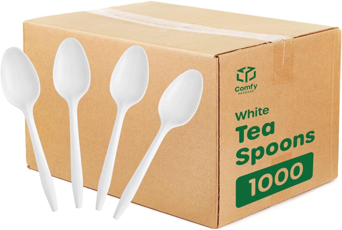 Buy 1000 Pack] Plastic Tea Spoons Lightweight White Online at Lowest