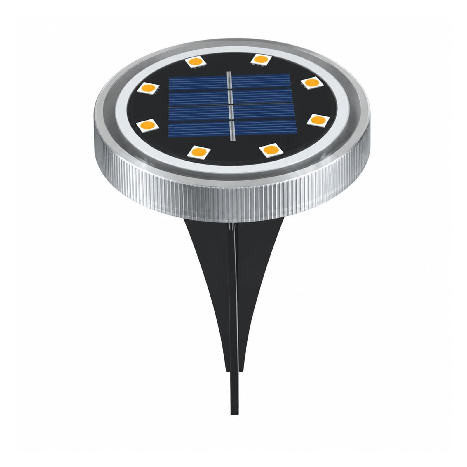 AMRTTWY In Ground Lights, Solar Powered Ground Lights Outdoor LED Disk(8pcs Warm White)
