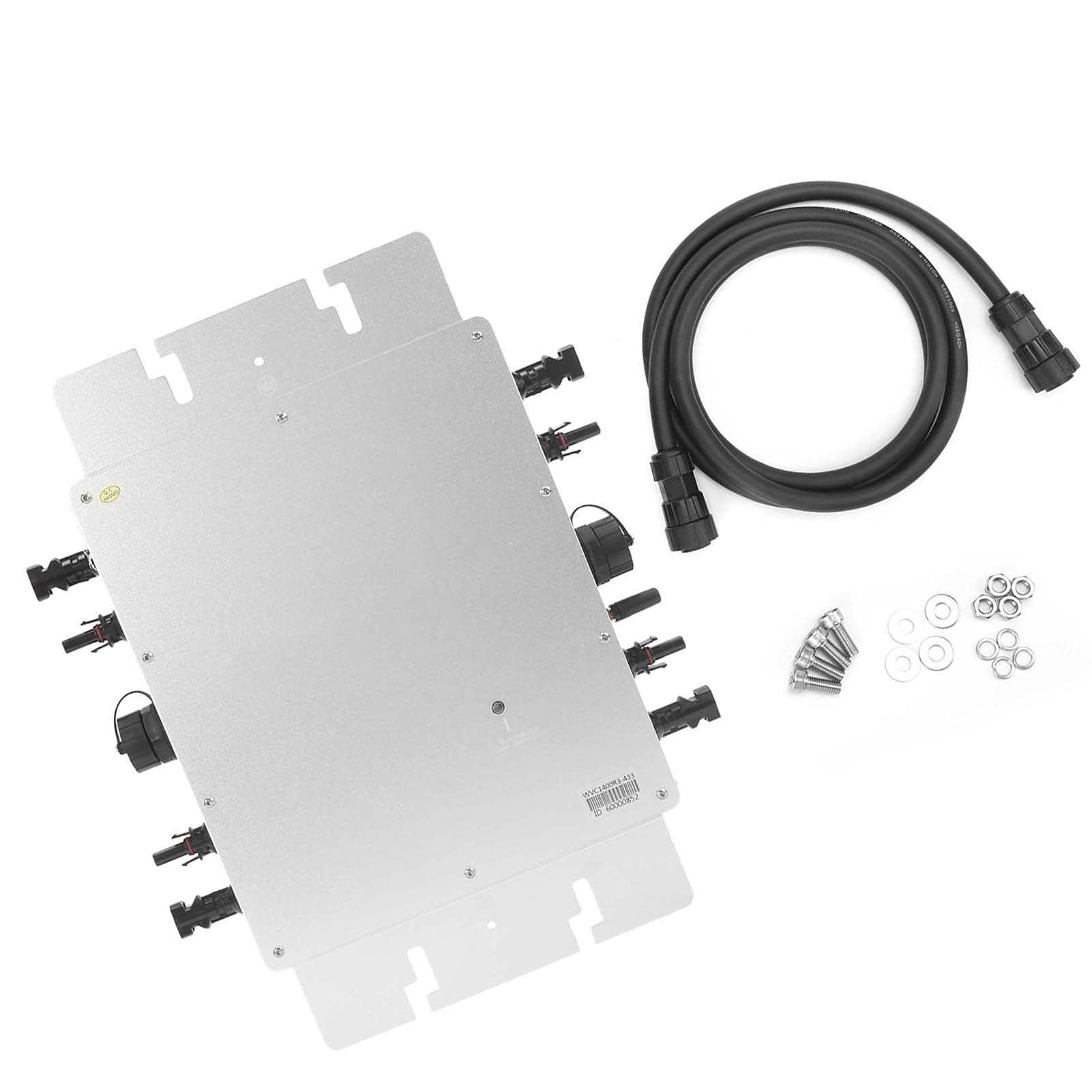 FTVOGUE Inwerter Solarny Monitorowanie WiFi Mikroinwerter Sieciowy 1400W IP65 MPPT 36 do 50V Auto 110V 220V Czysta Fala Sinusoidalna dla Użytkowników Domowych Paneli Słonecznych