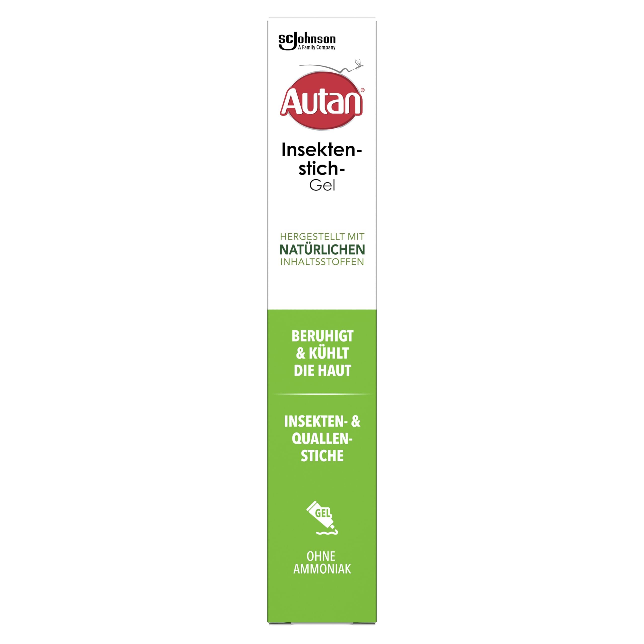Autan Insektenstich-Gel mit über 95% natürlichen Inhaltsstoffen, zur Kühlung und Beruhigung der Haut nach Insekten- und Quallenstichen, mit Aloe Vera und Menthol, Travel Essentials, 1er Pack, (1x20ml)
