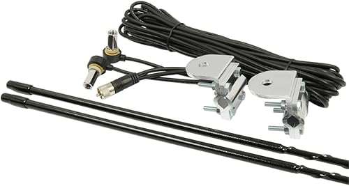 RoadPro RPPS-23KB Platinum Series Negro 3 pies 1000 vatios Kit de antena CB de montaje en espejo doble