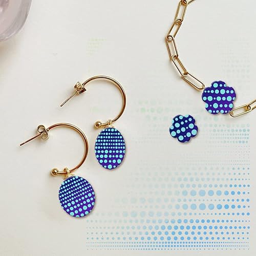 Miniatura 4 de OLYCRAFT Plantillas de arcilla de lunares de 4 x 5 pulgadas, con puntos redondos, no adhesivos, plantilla de pantalla de seda geométrica, pantalla