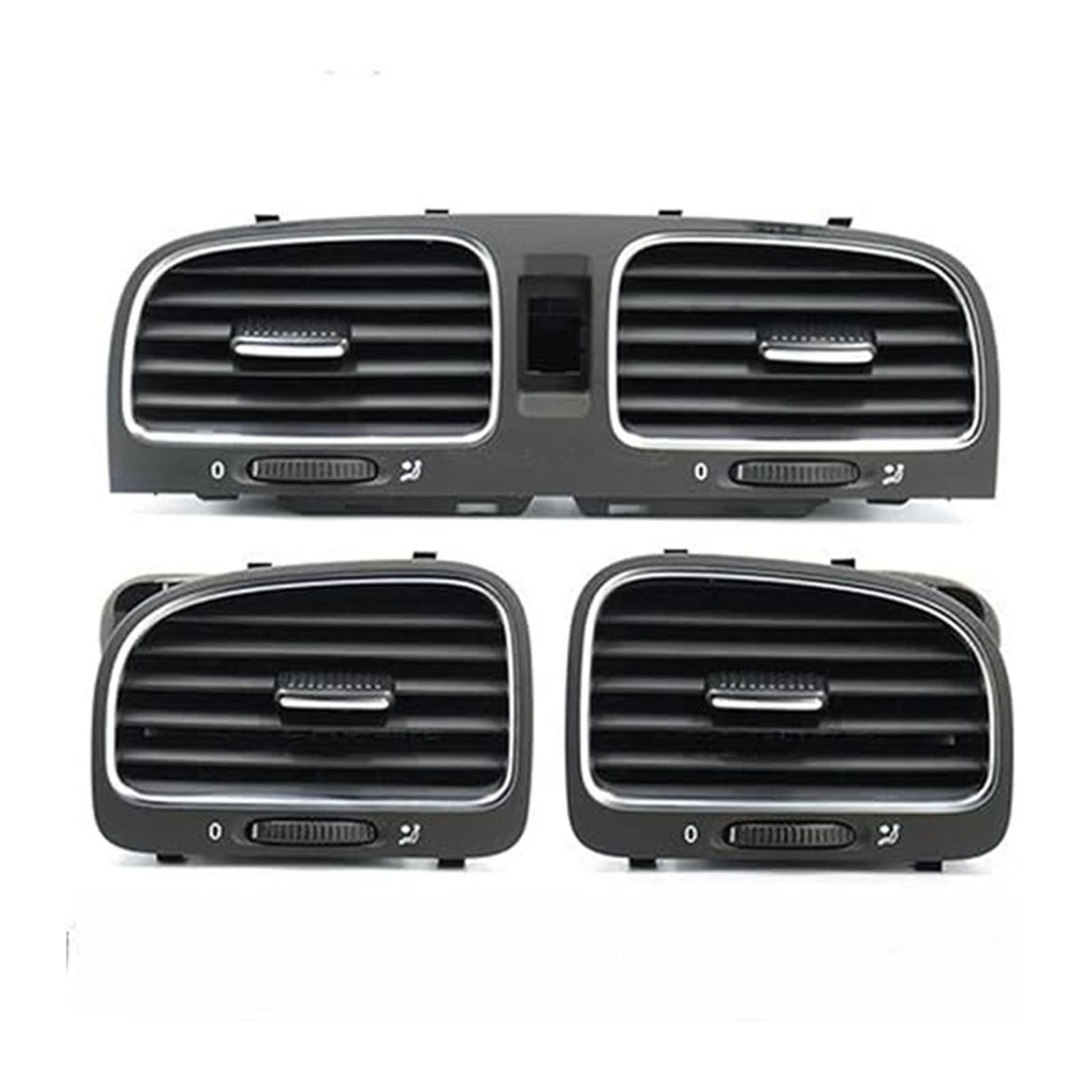 Auto Griglia Bocchette Aria Condizionata Per VW Per G&olf Per GTI MK6 2006-2013 Bocchette Di Ventilazione Cromate Per Aria Condizionata Presa Corrente AC Griglia Per Auto In 3 Pezzi